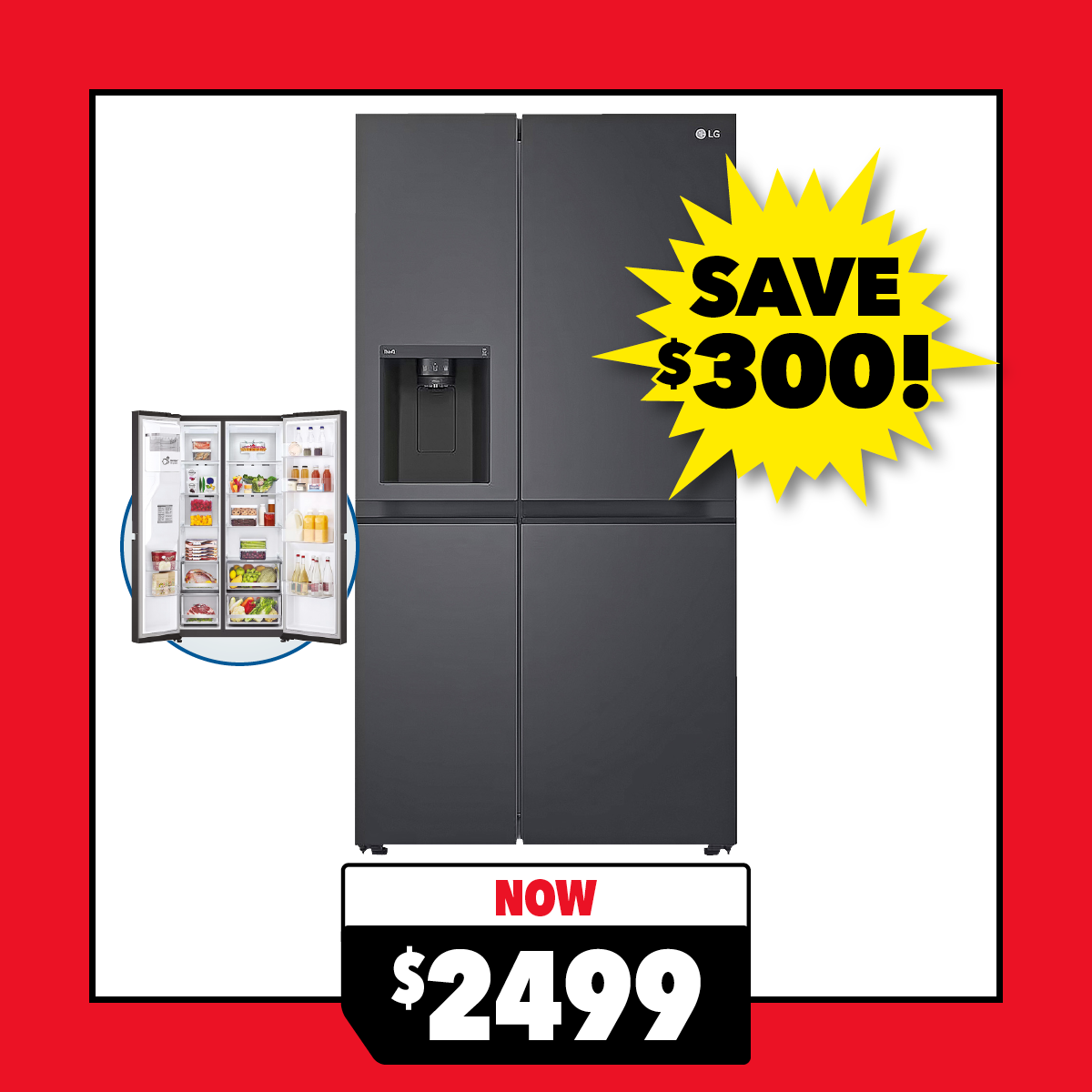 LG 635L Side-by-Side Smart Fridge Freezer with Ice & Water Dispenser