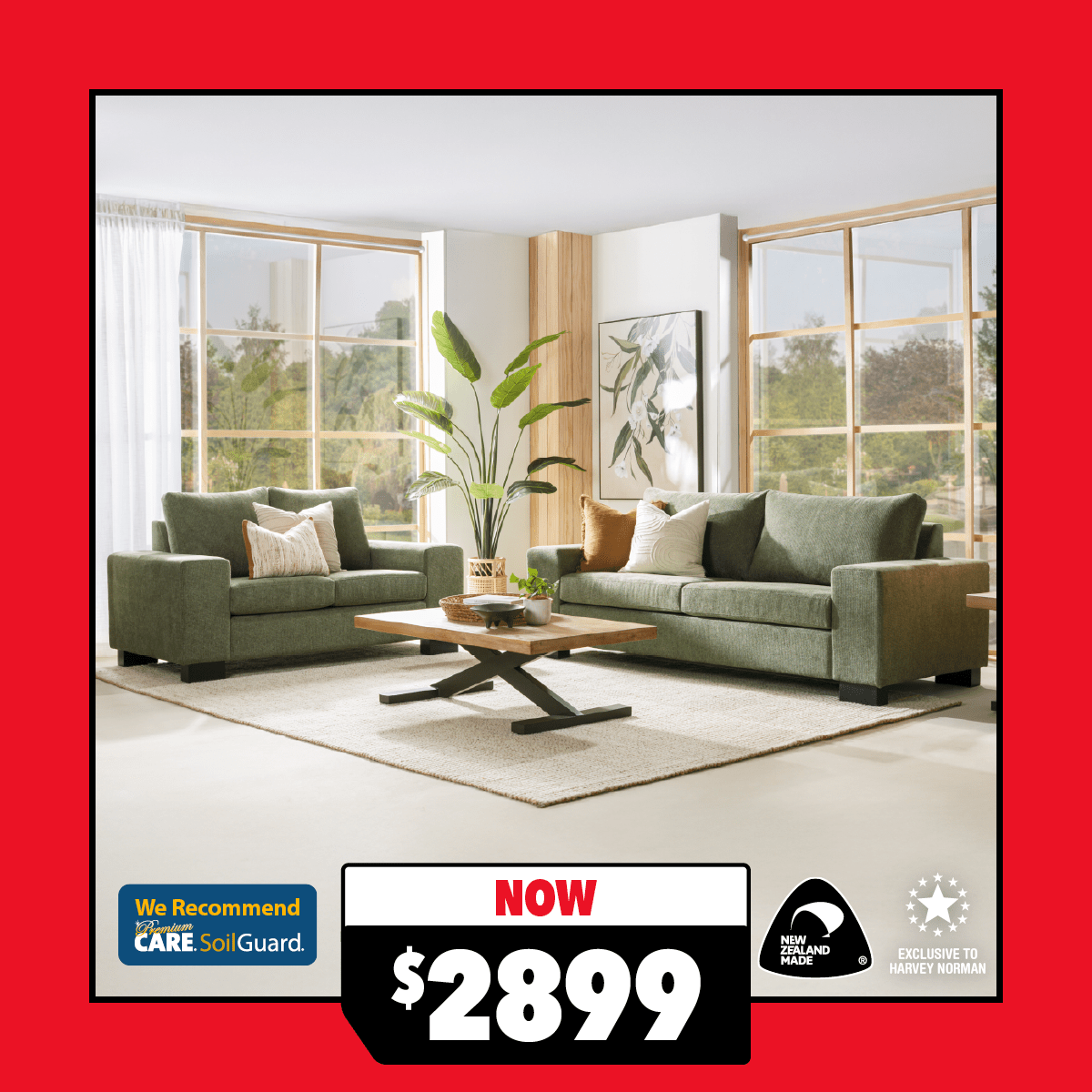 Lisbon 2-Piece Fabric Lounge Suite 