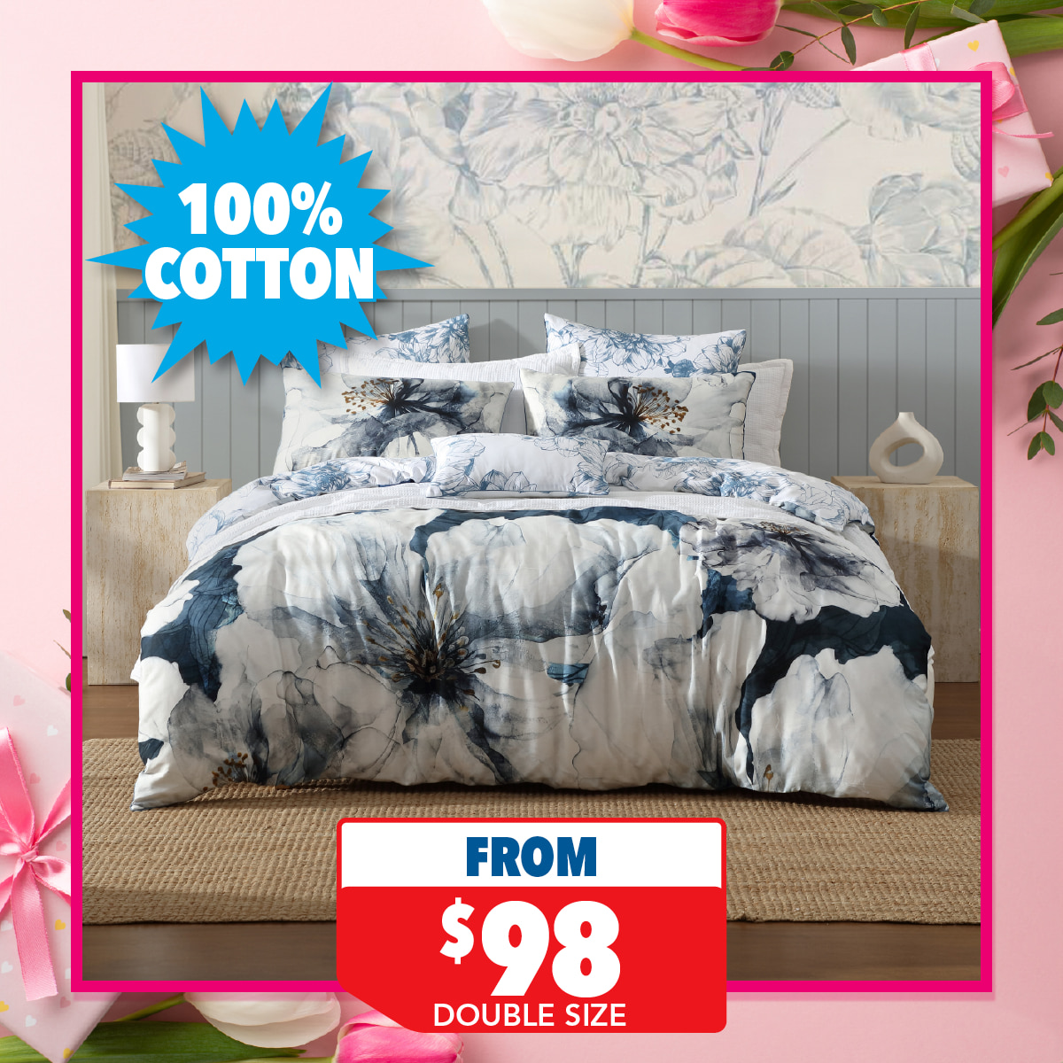 Belle Steel Duvet Cover Set by Logan & Mason