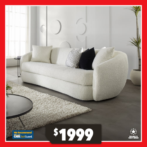 Cali 3-Seater Fabric Sofa