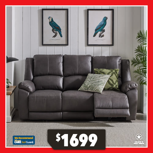 Gaucho 3-Seater Powered Fabric Recliner Sofa