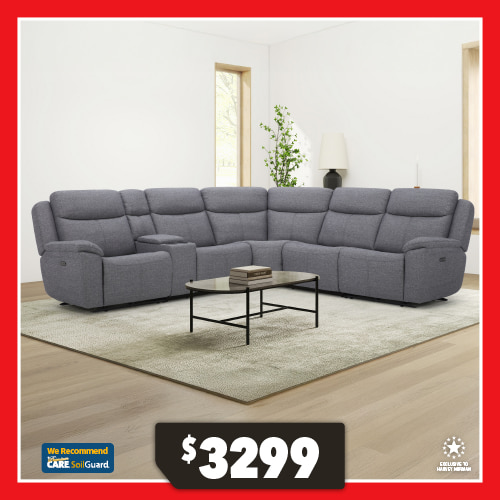 Kingsley 5-Seater Fabric Modular Electric Recliner Sofa