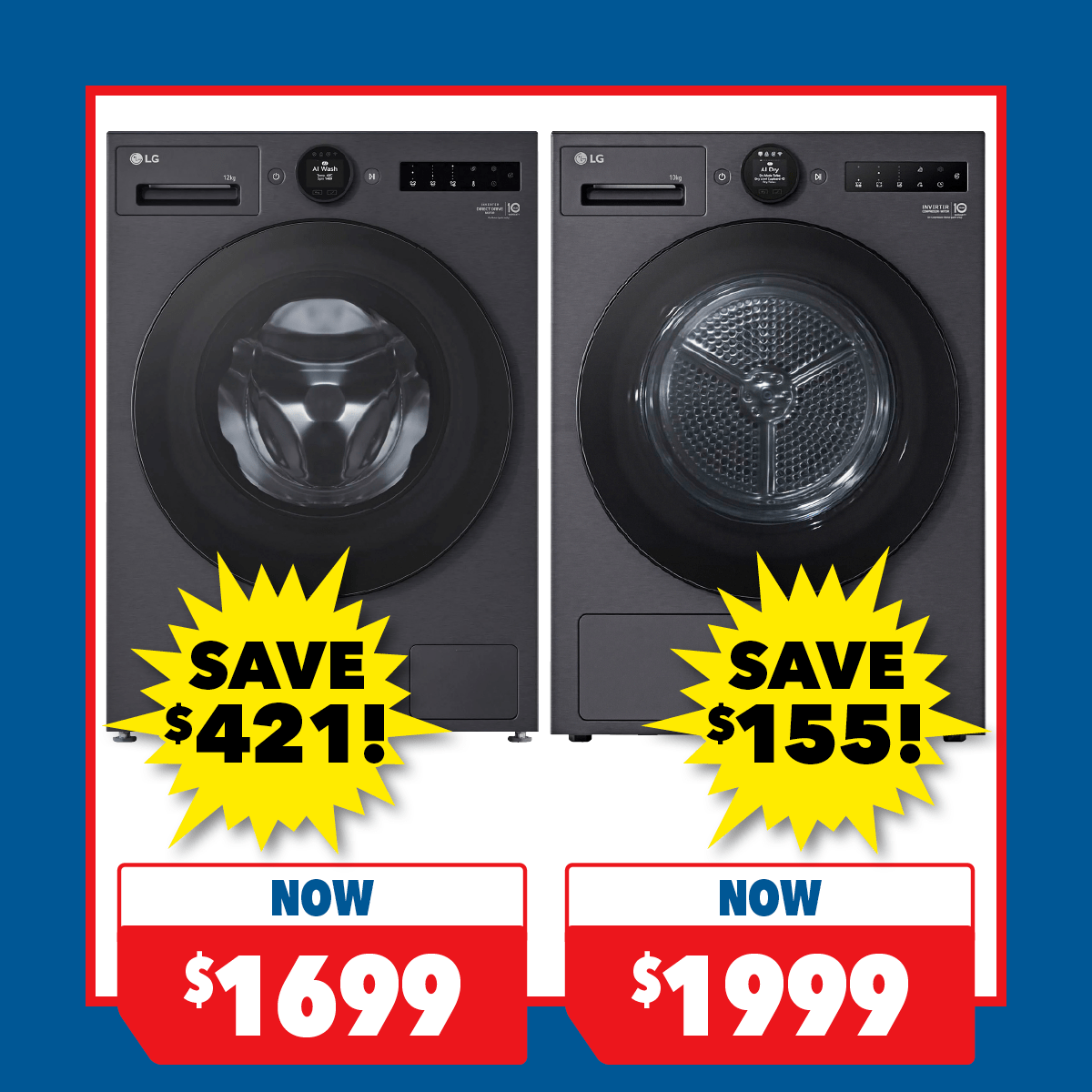 LG 12kg Washer & 10kg Heat Pump Dryer