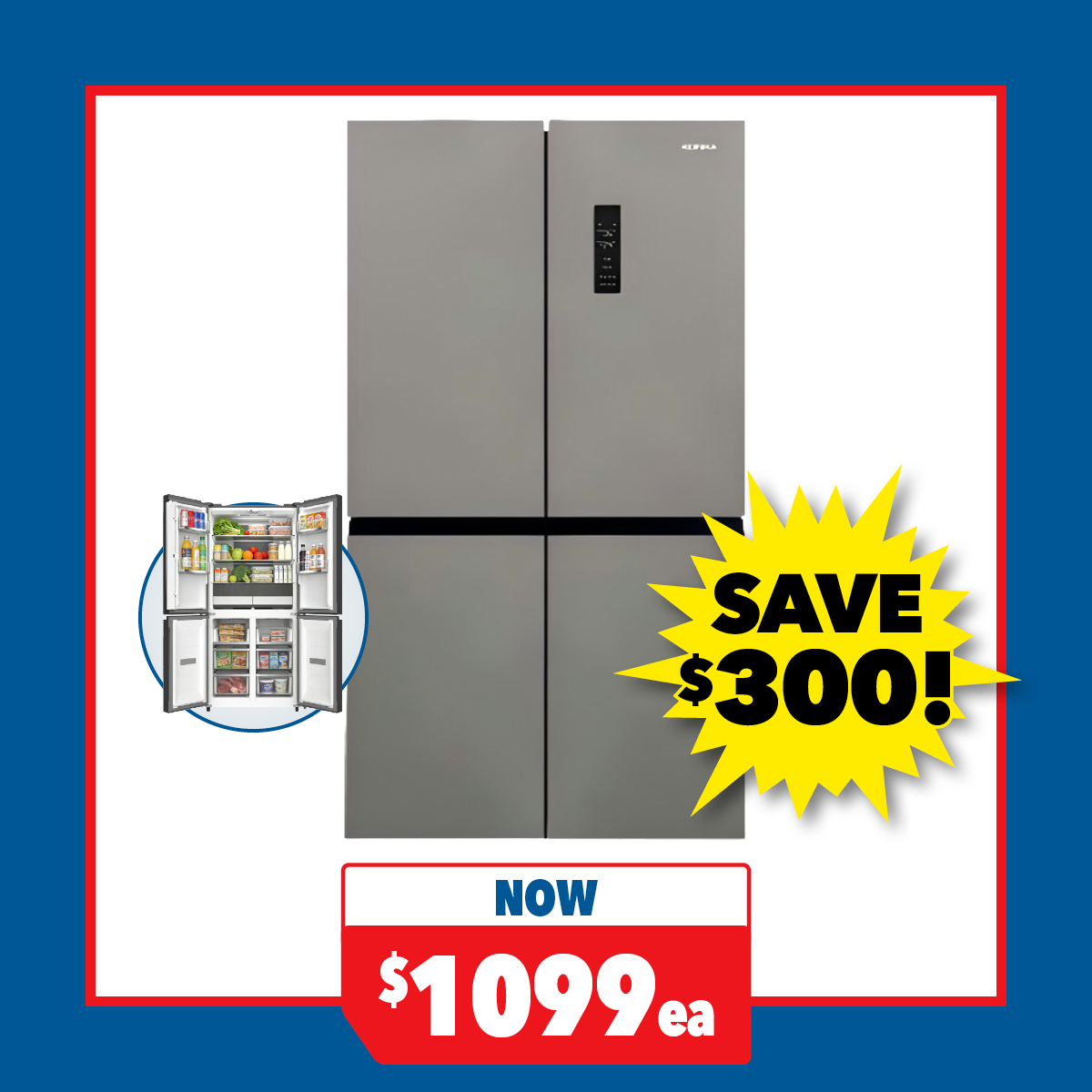 Konka 474L Quad Door Fridge Freezer