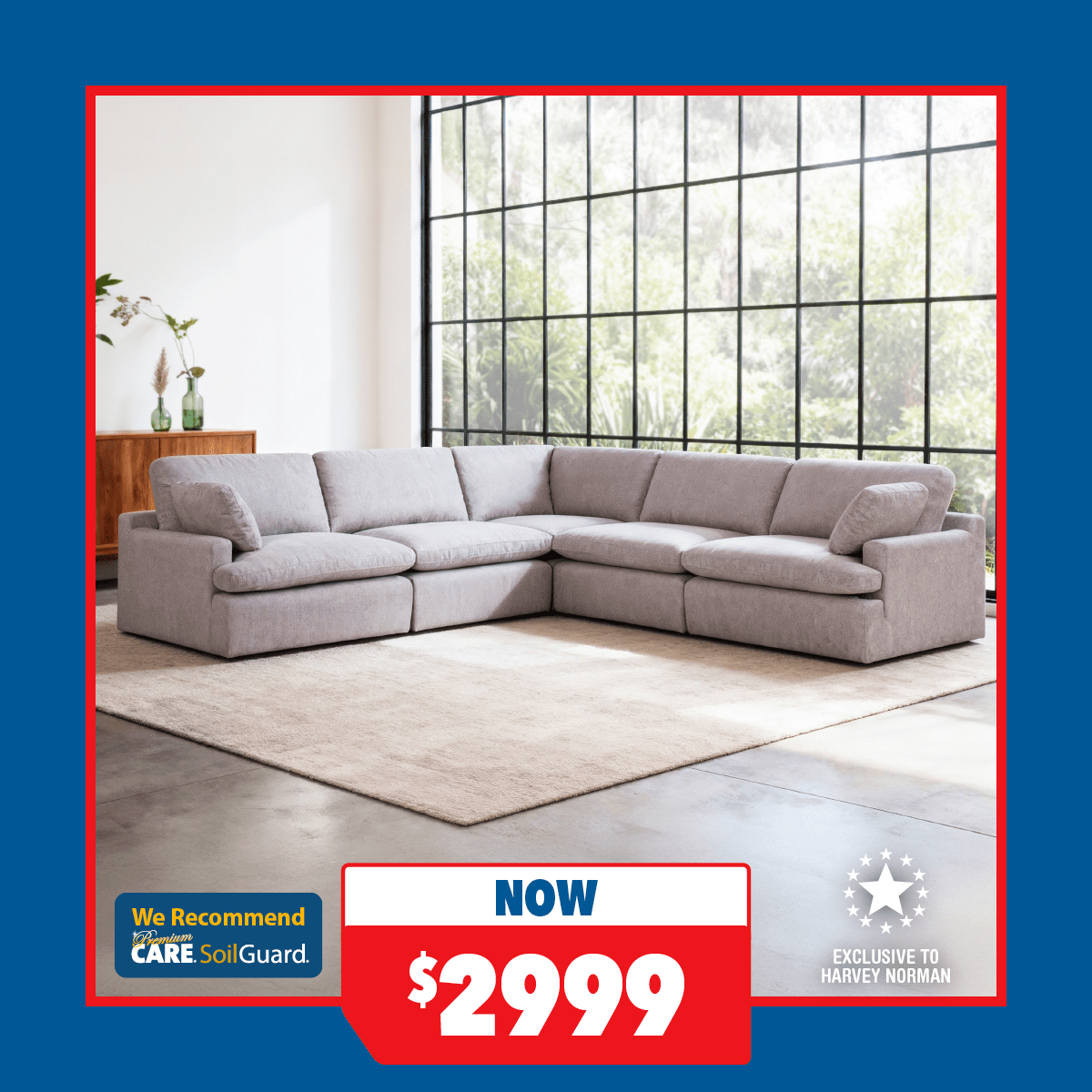 St Lucia 5-Seater Fabric Modular Lounge Suite