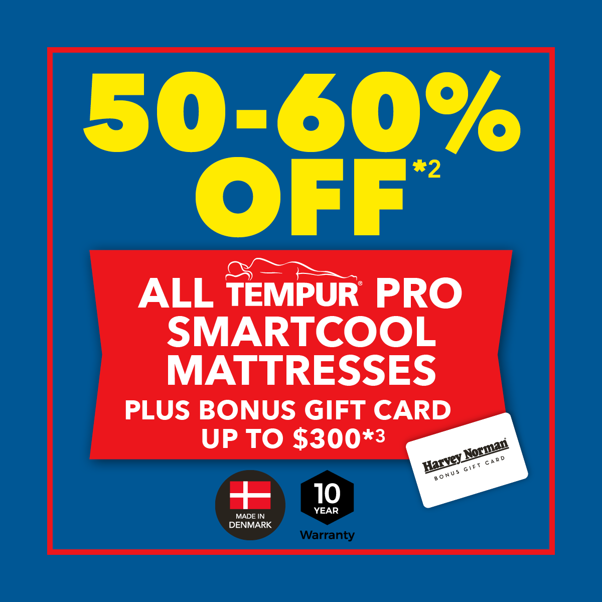 50-60% Off* All Tempur Pro Smartcool Mattresses