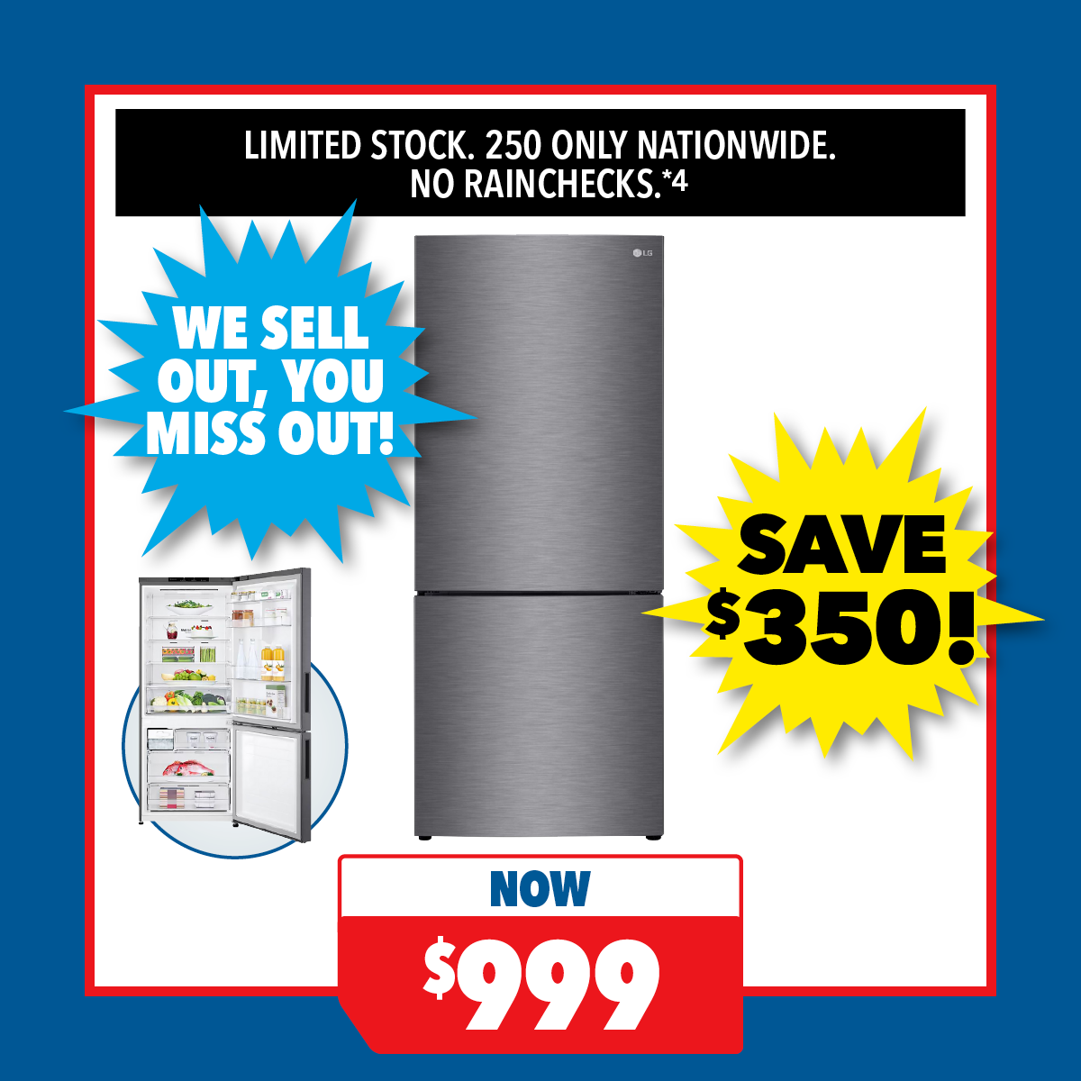 LG 420L Bottom Mount Fridge Freezer