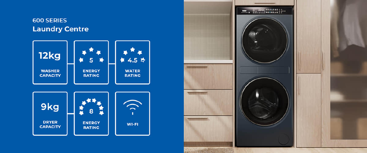 Haier 600 Series 12kg + 9kg Laundry Centre