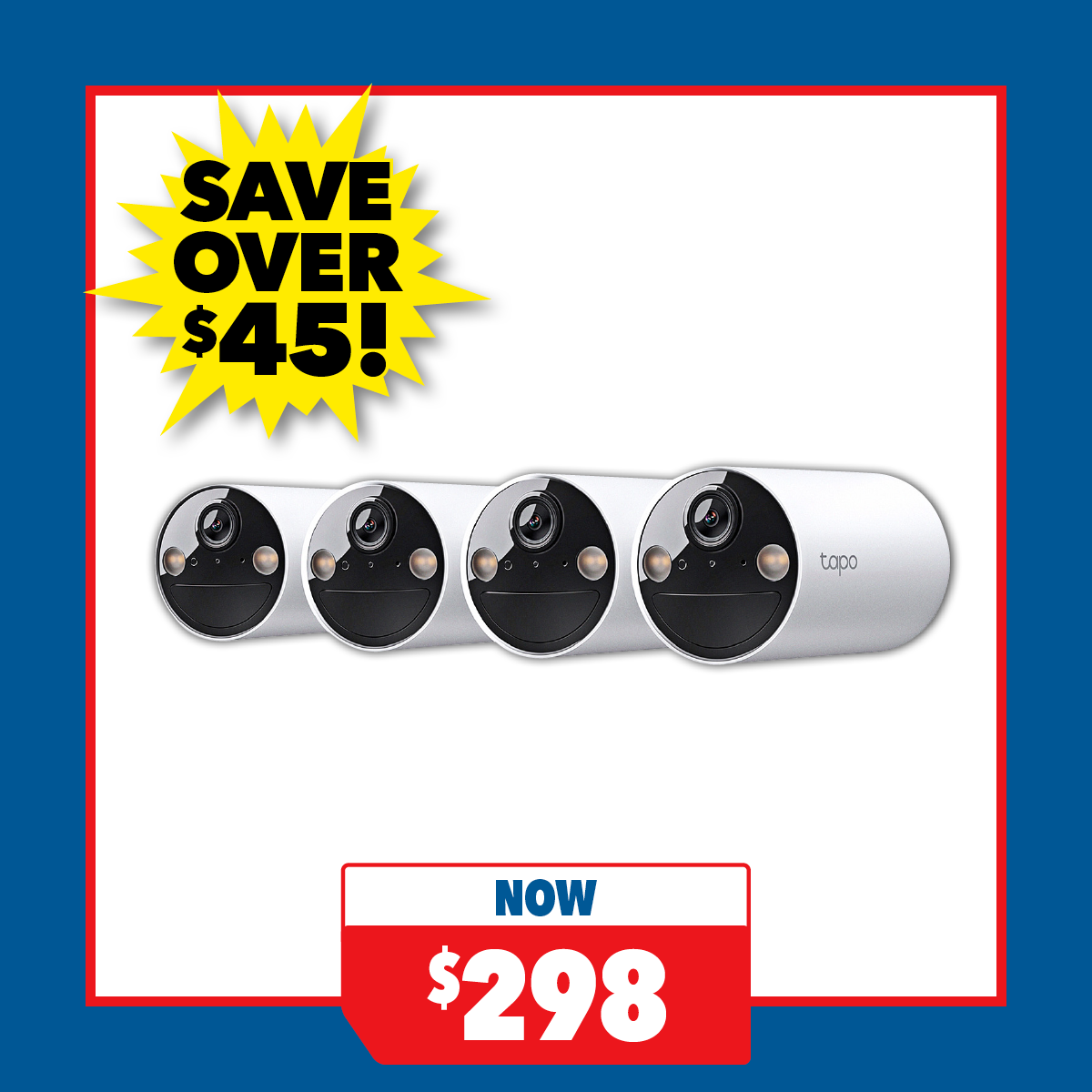 TP-Link Tapo C410 2K 3MP Security Camera - 4 Pack