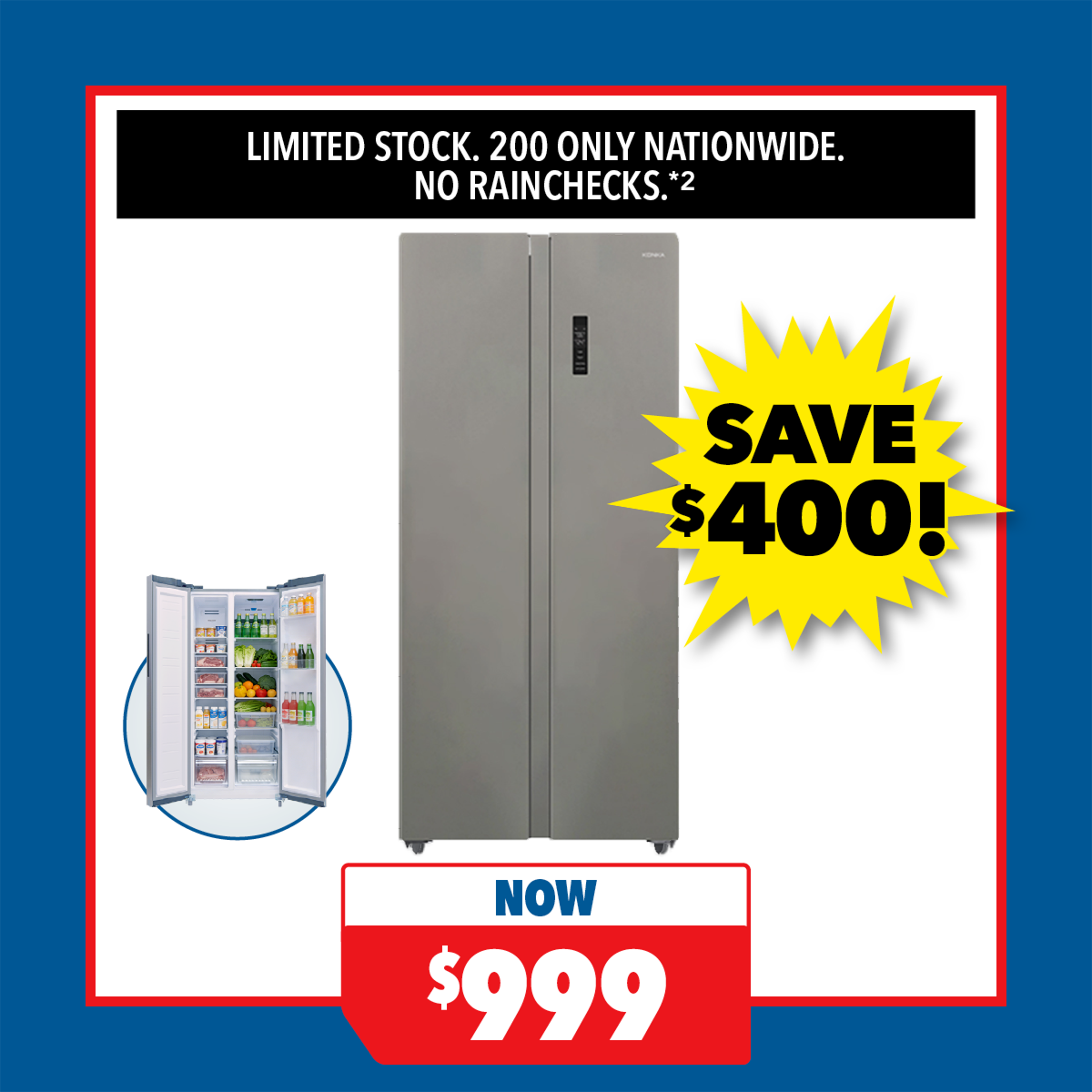 Konka 450L Side-by-Side Fridge Freezer