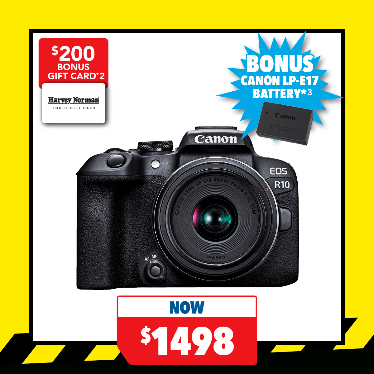 Canon EOS R10 Mirrorless Camera with 18-45mm Lens
