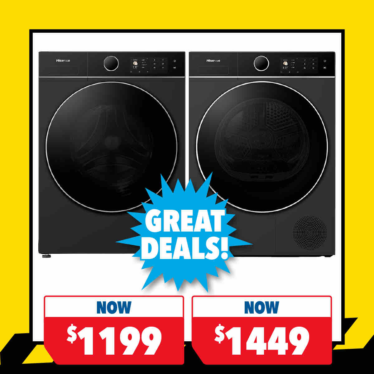 Hisense 10kg Front Loader Washer & 10kg Heat Pump Dryer