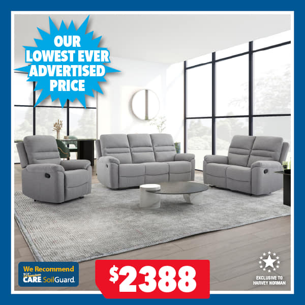 Thorndon 3-Piece Fabric Recliner Lounge Suite