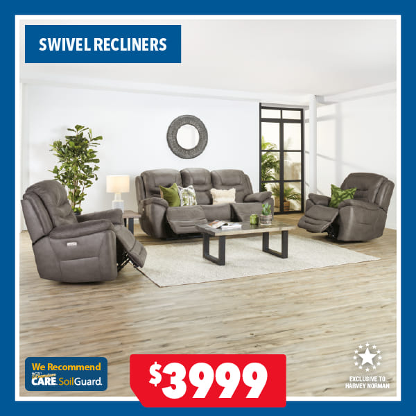 Bundaberg 3-Piece Fabric Electric Recliner Lounge Suite