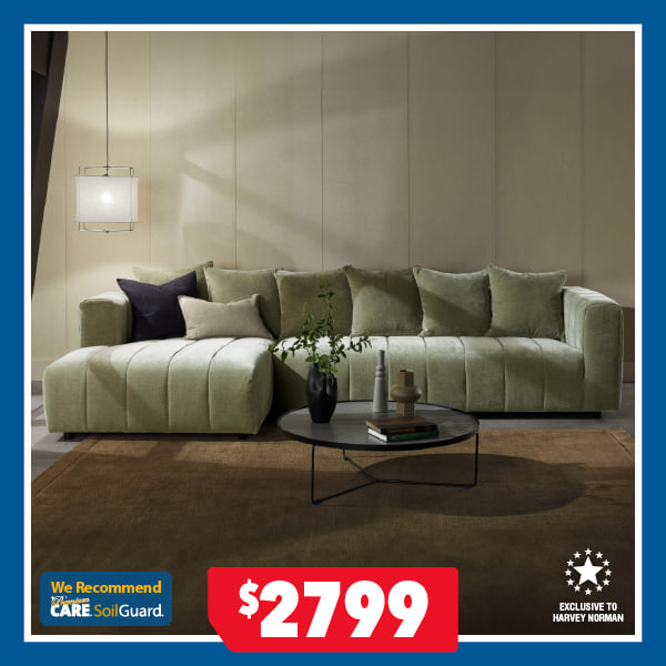 Seville 3-Seater Fabric Sofa with Chaise