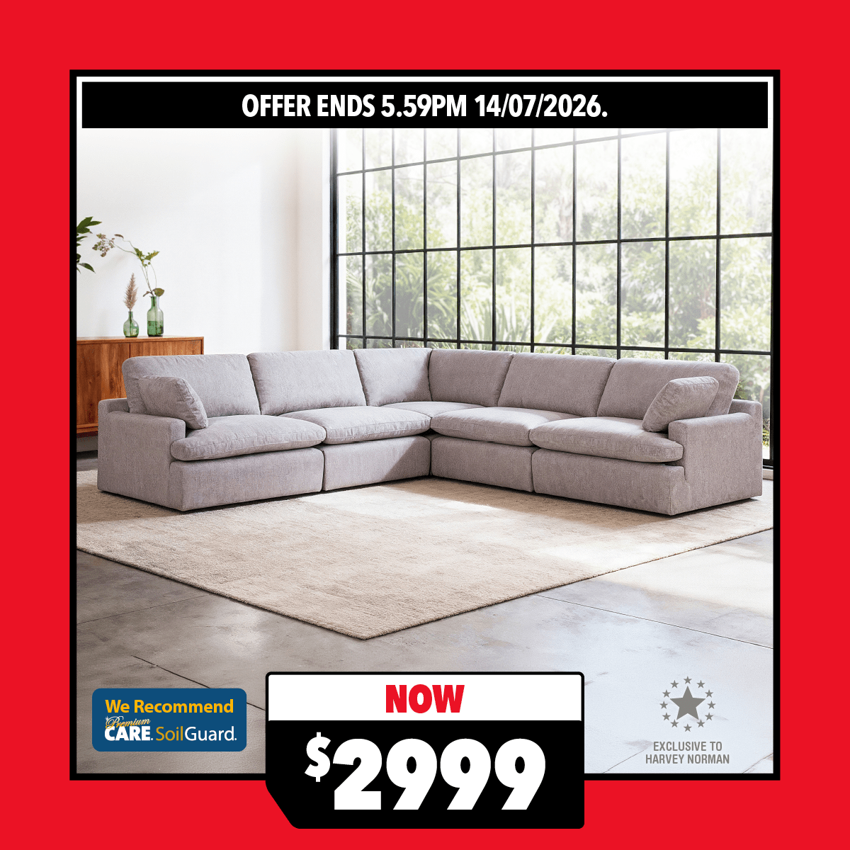 St Lucia 5-Seater Fabric Modular Lounge Suite