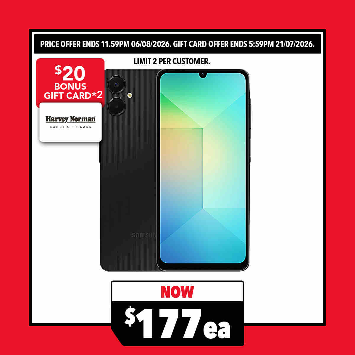 Samsung Galaxy A06 5G 128GB Smartphone - Spark