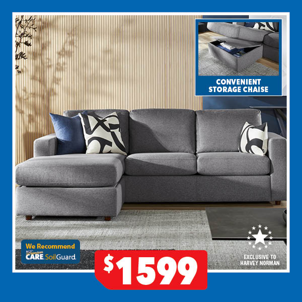 Milan 3-Seater Fabric Sofa with Chaise