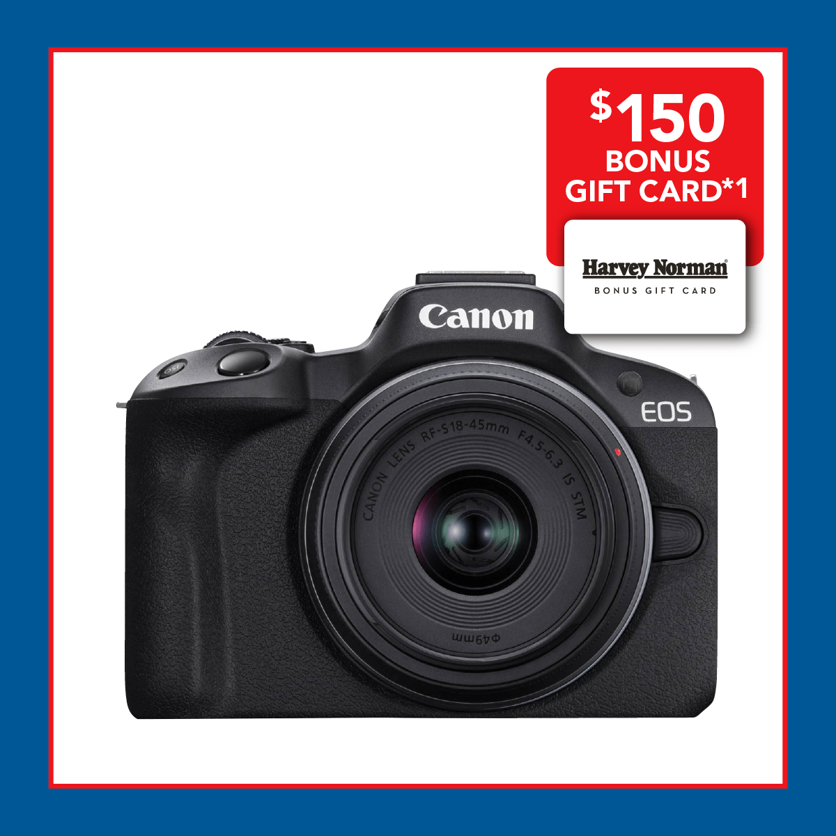 Canon EOS R50 Mirrorless Camera with 18-45mm Lens