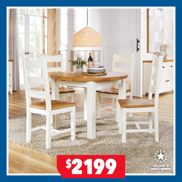 Colchester 5-Piece Round Extension Dining Suite