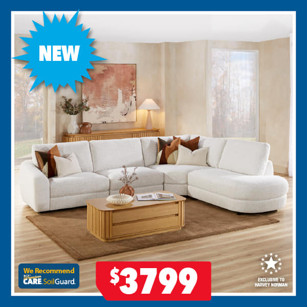 Cozy 4-Piece Fabric Modular Corner Lounge Suite