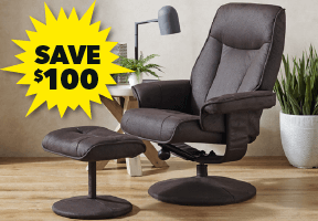 ['Lusso' Fabric Recliner and Footstool]