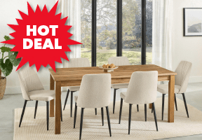 ['Piper' 7-Piece Dining Setting - Beige Fabric]