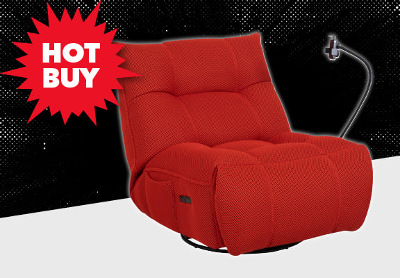 ['Leto' Fabric Swivel Powered Recliner Gaming Chair]