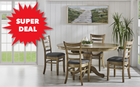 ['Miller' 5-Piece Round Extension Dining Suite]