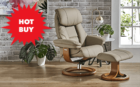 ['Lars' Leather Recliner & Footstool]