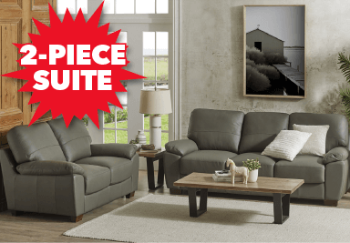 ['Corben' 3-Seater Leather Sofa + 2-Seater Leather Sofa]