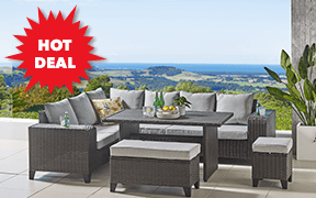 ['Asher' 5-Piece Outdoor Corner Lounge/Dining Setting]