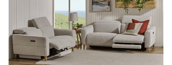 ['Sochi' 3-Seater Fabric Powered Recliner Sofa]