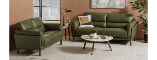 ['Loreo' 3-Seater Leather Sofa]