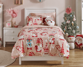 ['Santa Christmas Heart' Single Quilt Cover Set^]