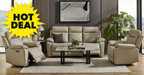 ['Lilly' 3-Piece Leather Recliner Lounge Suite]