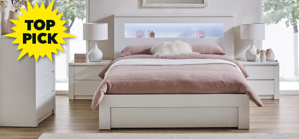 ['Venus' White Oak Gaslift Queen Bed<sup>†</sup>]
