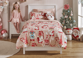 ['Santa Christmas Heart' Quilt Cover Set^ - Double]