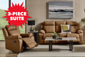 ['Cosmo' 3-Piece Fabric Recliner Lounge Suite]