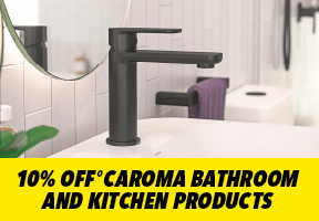 [10% off Caroma bathroom  and kitchen products when you spend $1,000 or more in a single transaction]