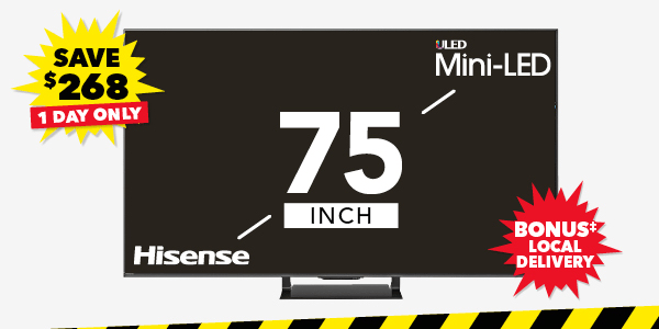 [Hisense 75" U7QAU 4K<sup>#</sup> ULED Mini LED Smart TV]