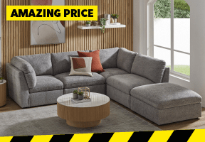 ['Keanu' 5-Piece Fabric Modular Sofa]