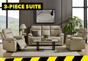 ['Lilly' 3-Piece Leather Recliner Lounge Suite]