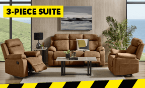 ['Cosmo' 3-Piece Fabric Recliner Lounge Suite]