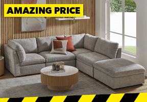 ['Keanu' 5-Piece Fabric Modular Sofa]