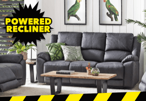 ['Gaucho' 3-Seater Fabric Powered Recliner Sofa]