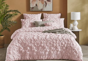 ['Magnolia Pink' Quilt Cover Set* - Queen]