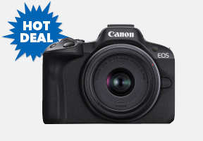 [Canon EOS R50 Mirrorless Camera with 18-45mm Lens]