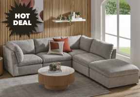 ['Keanu' 5-Piece Fabric Modular Sofa]