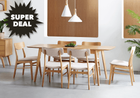['Cody' 7-Piece Rectangular Extension Dining Suite]